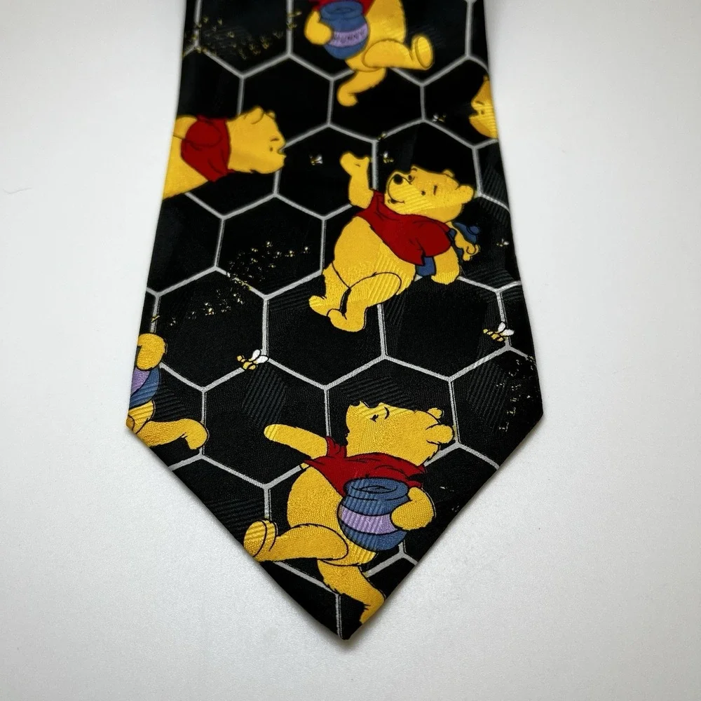 Vintage Exquisite Apparel Disney Winnie The Pooh Tie Honey‎ Comb Bees Korea